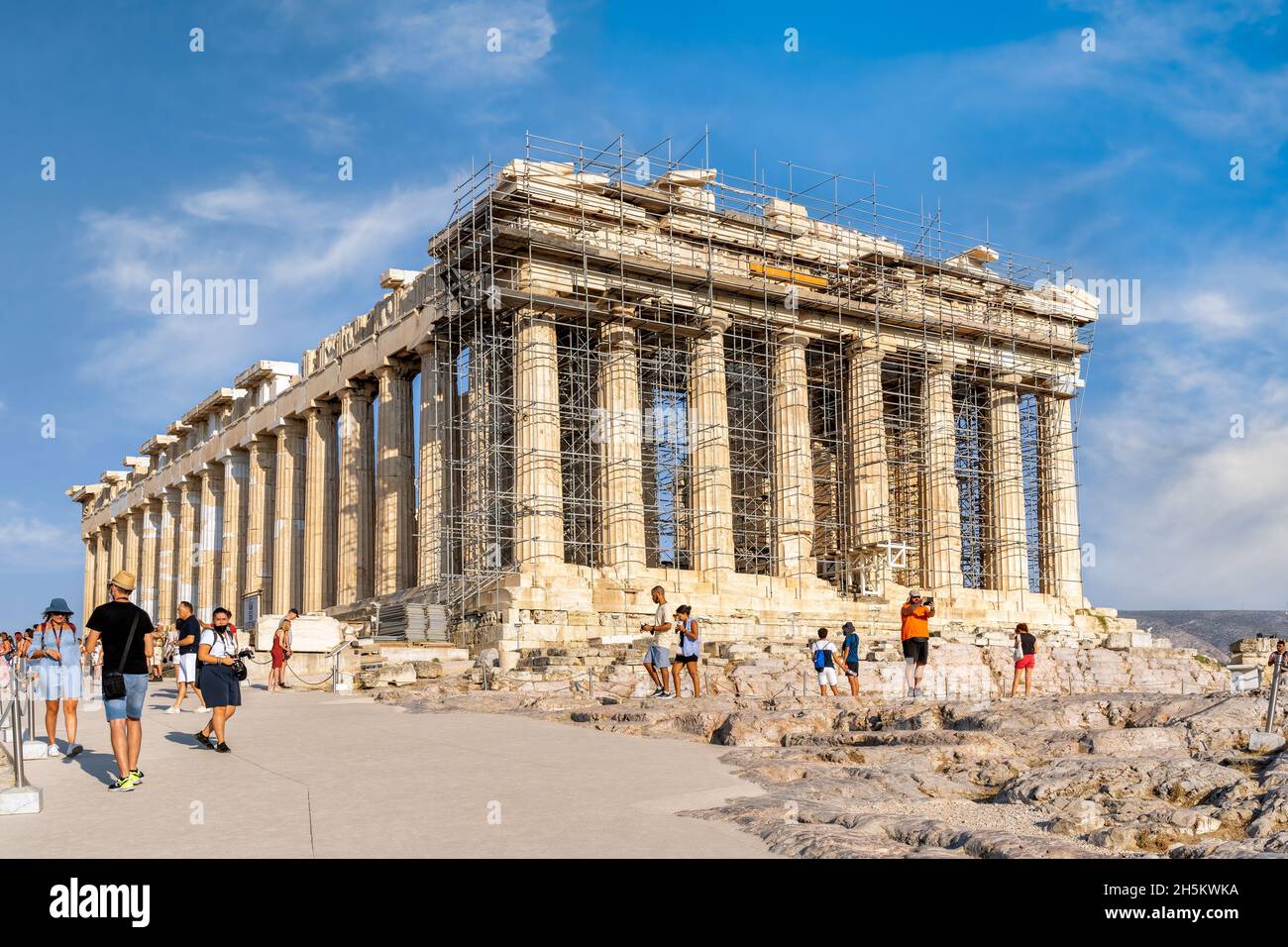 Parthenon temple at the archaeological site of Acropolis in Athens ...