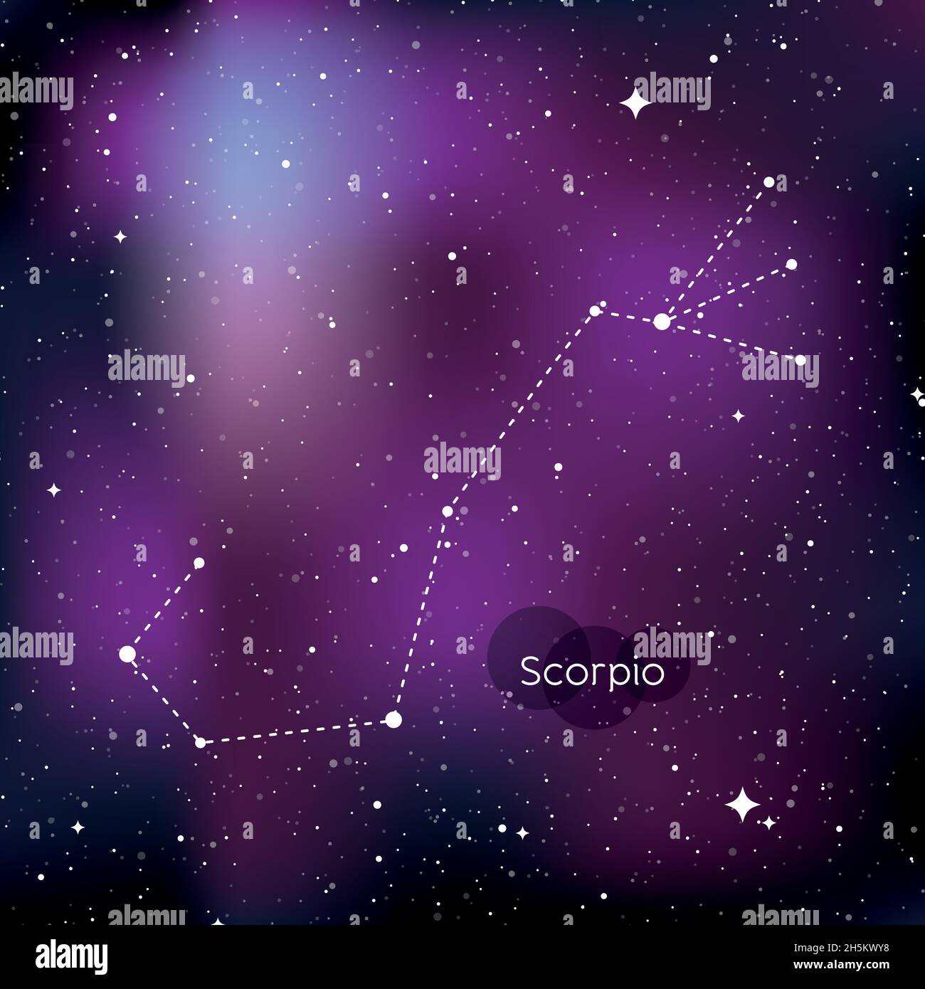 Scorpio zodiac sign. Horoscope symbol, linear constellation. Star universe  background. Vector illustration Stock Vector Image & Art - Alamy