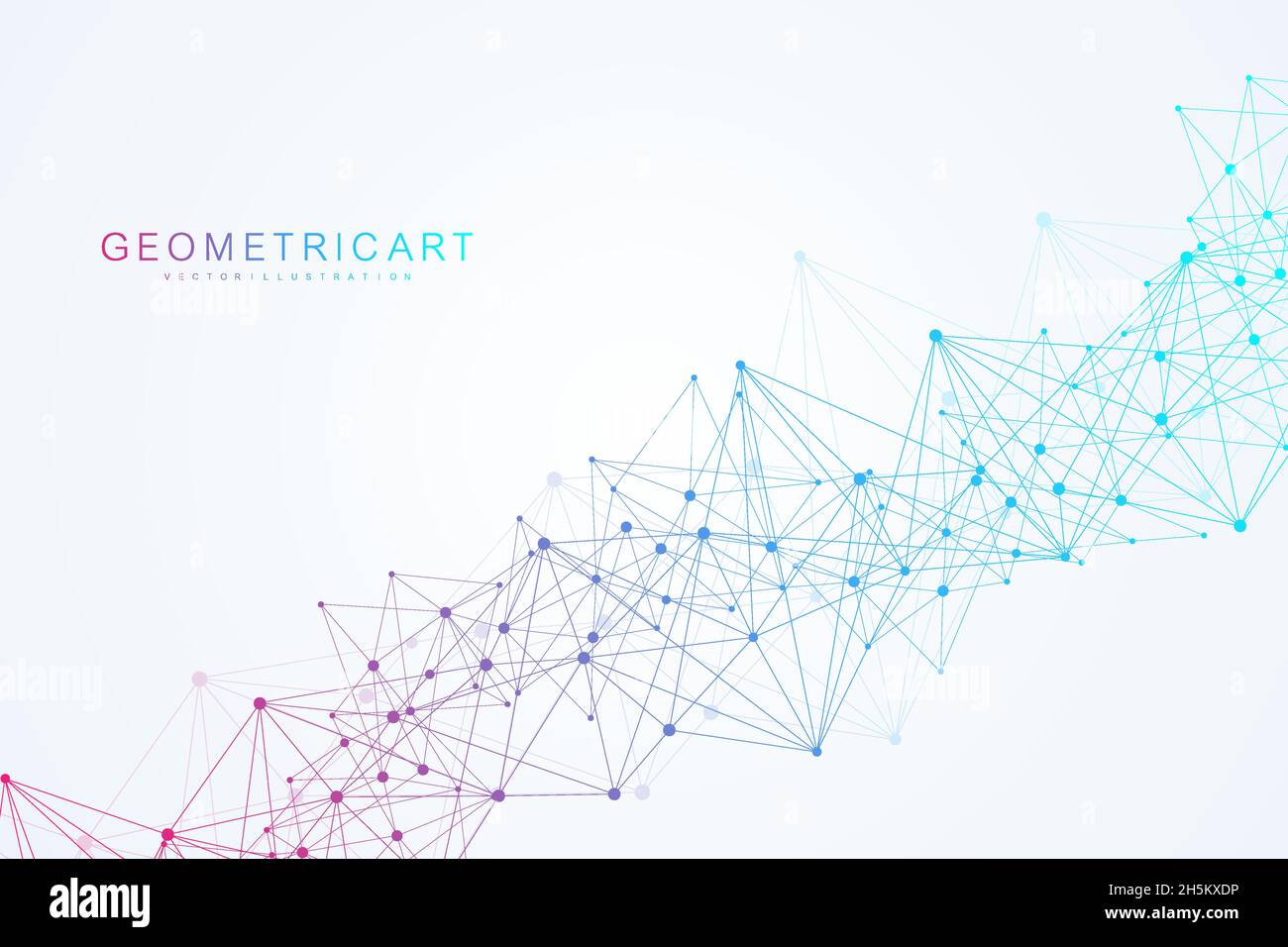 Geometric abstract background with connected line and dots. Structure ...