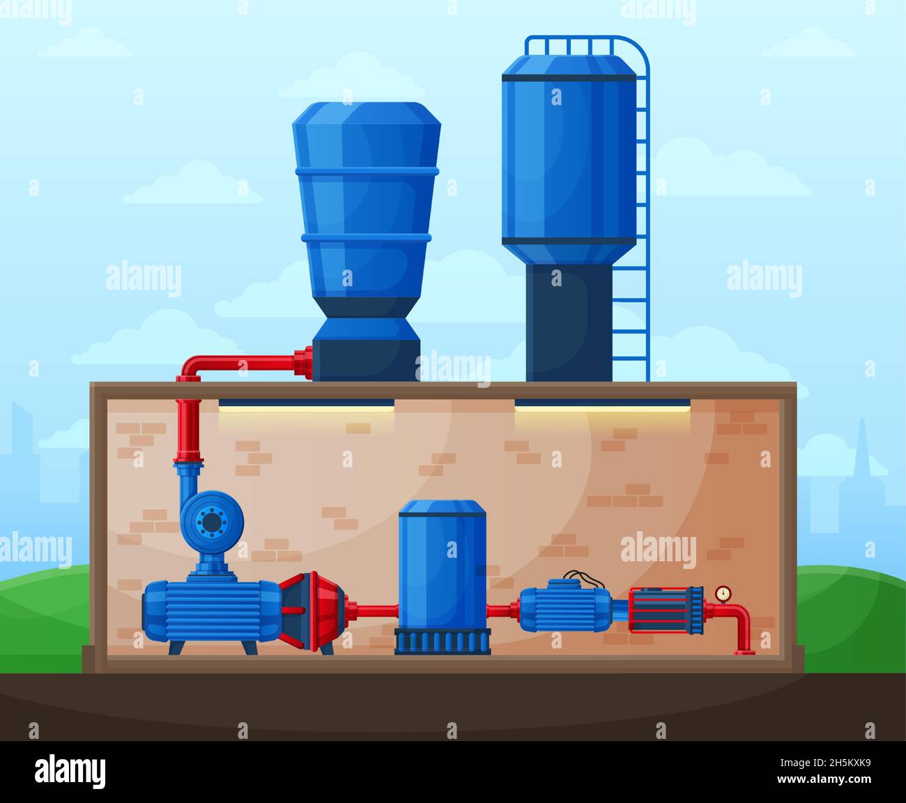 Water pump station Stock Vector Images - Alamy