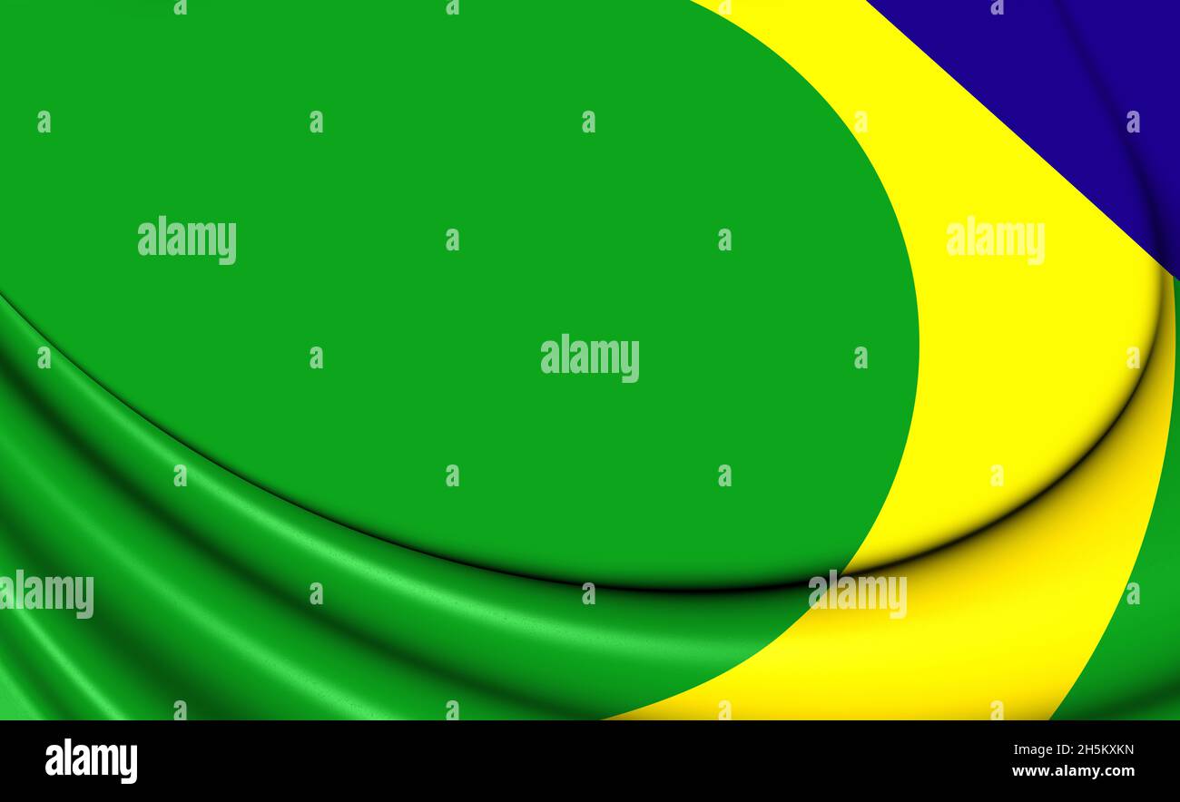 3D Flag of Alto Alegre dos Parecis (Rondonia), Brazil. 3D Illustration. Stock Photo