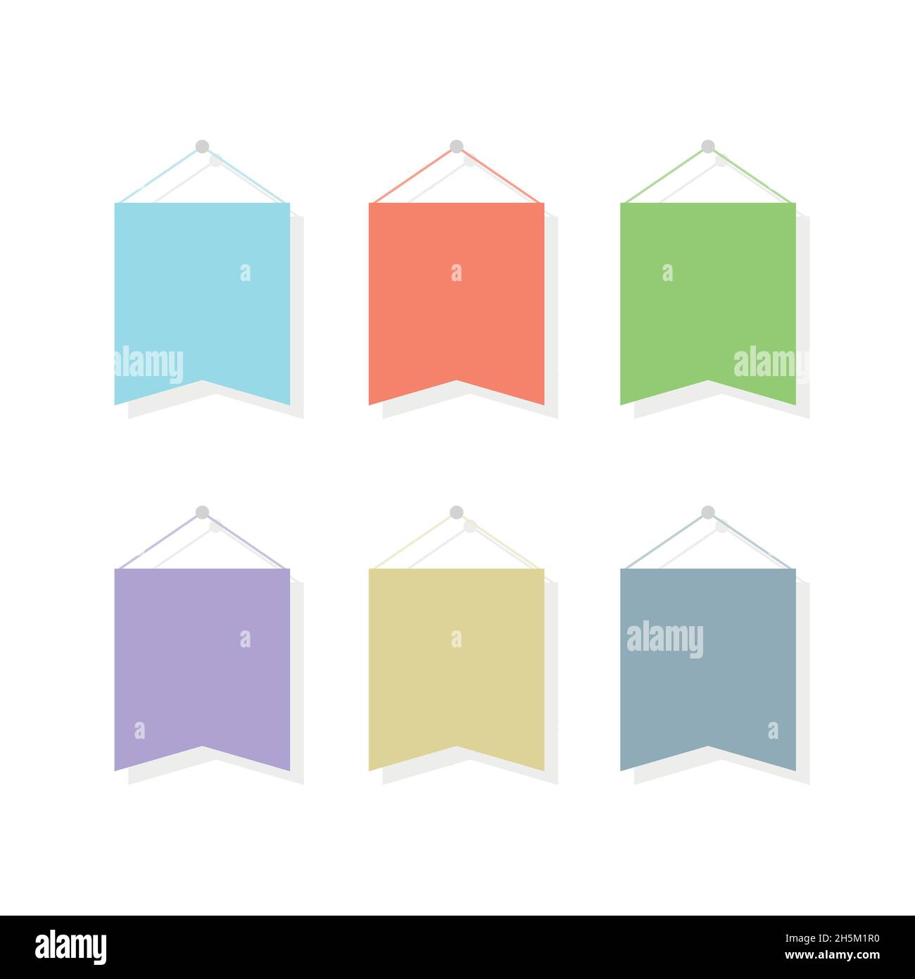 Pennant icon set. Colorful symbols. Vector illustration, flat design ...