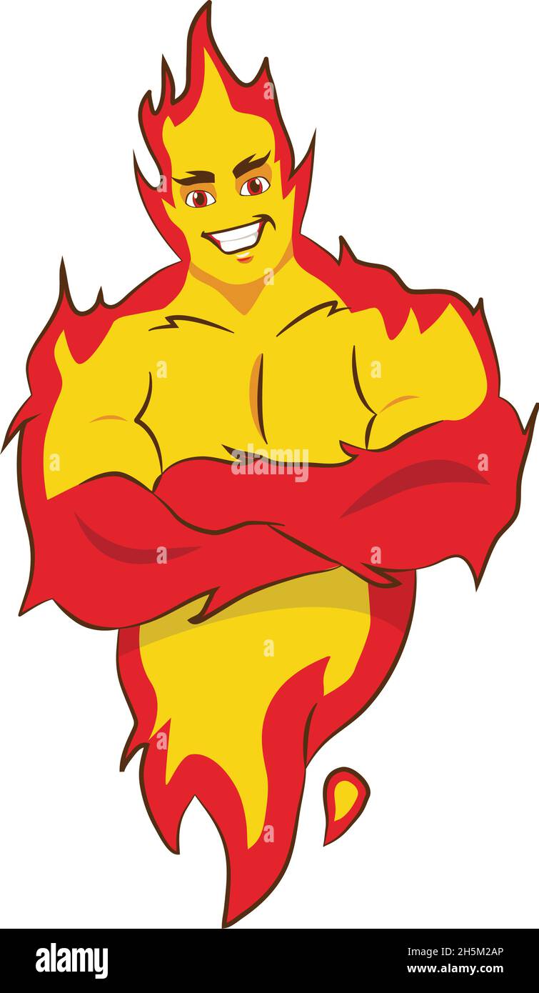 Burning fire flame character cartoon editable vector illustration design  Stock Vector Image & Art - Alamy