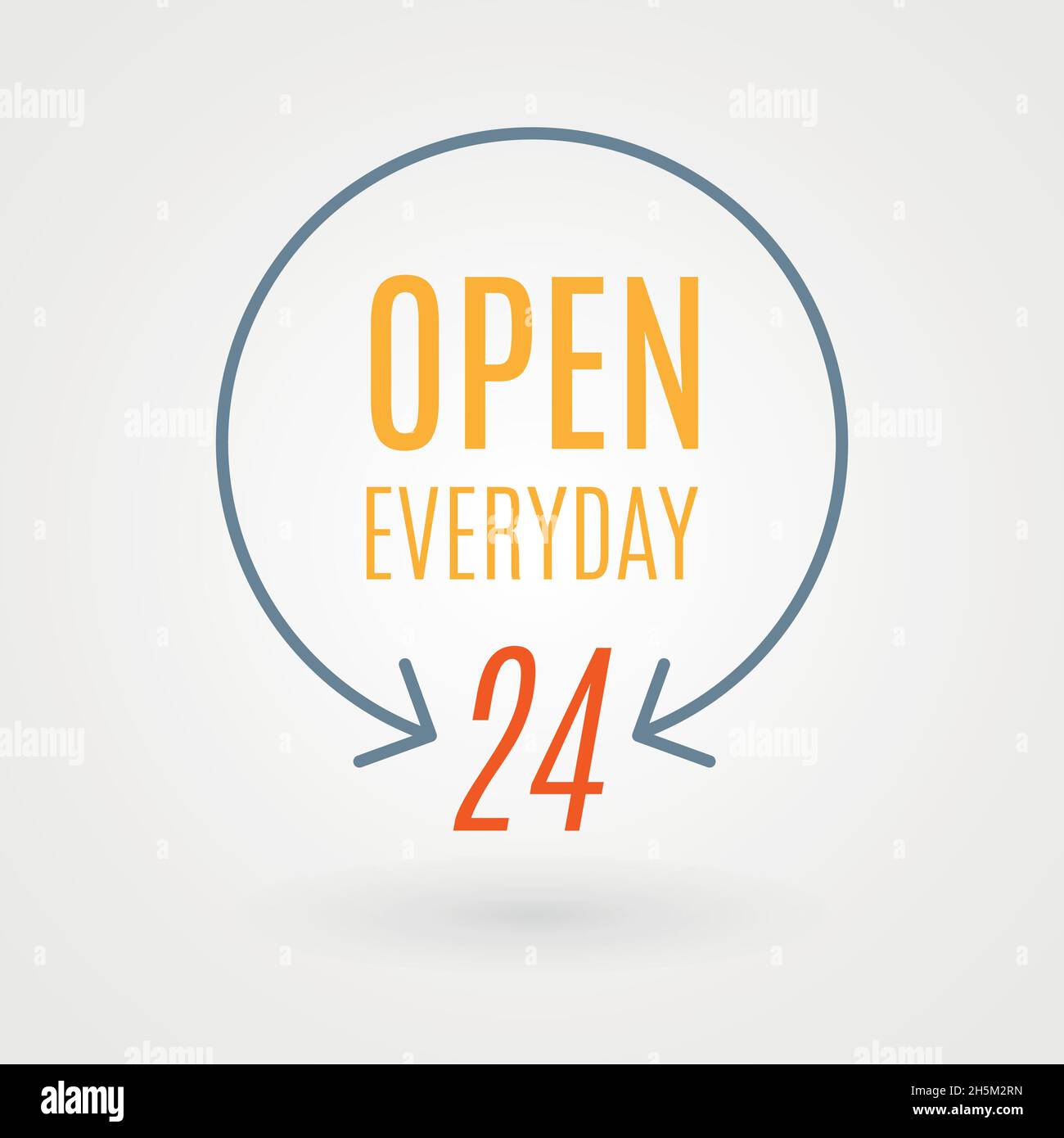 "24 hours" icon. Concept of 24/7, open 24 hours, customer service, emergency, open around the clock, call center, open everyday. Vector illustration, Stock Vector