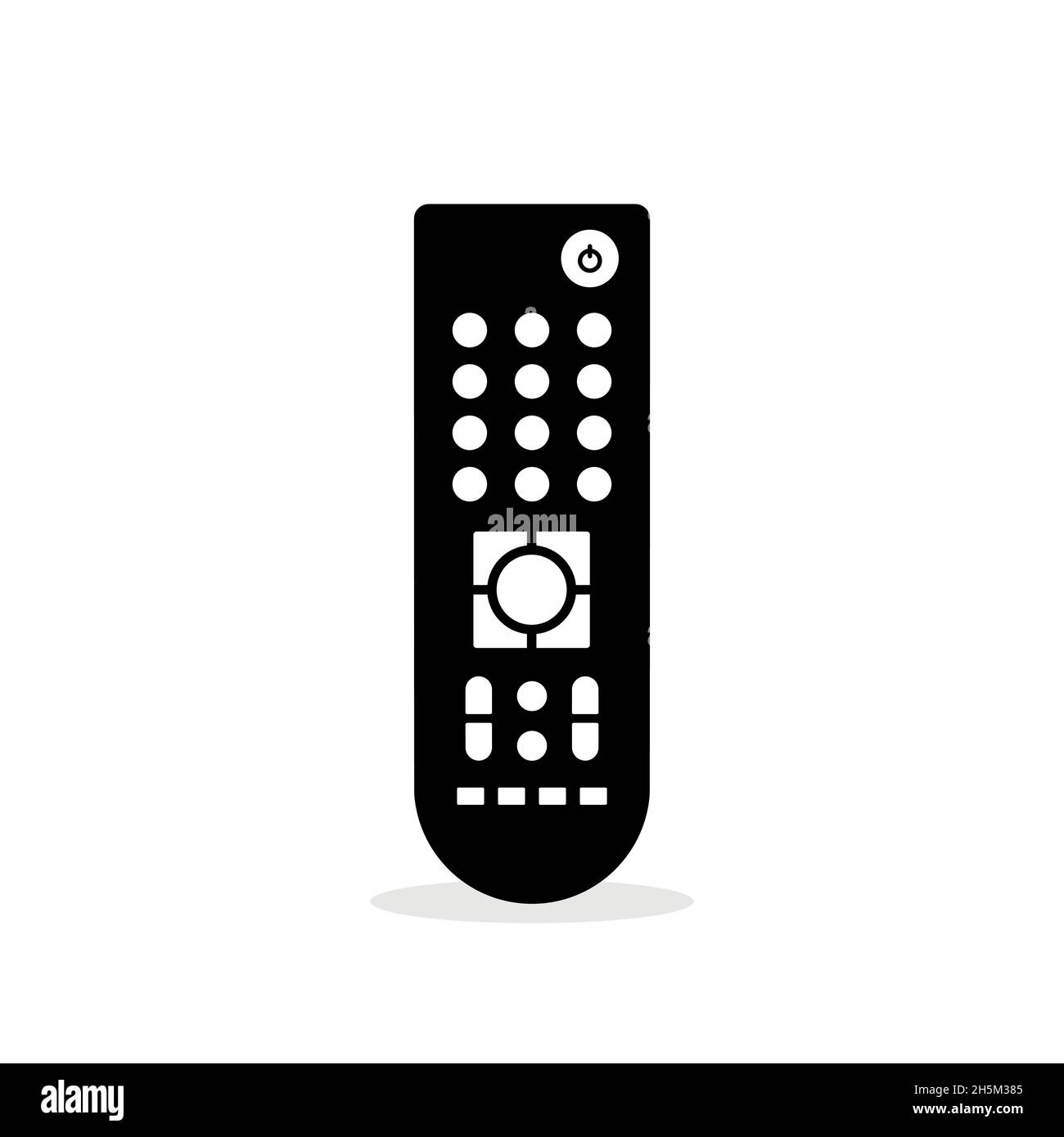 Remote control. Flat icon. Black and white. TV remote controller