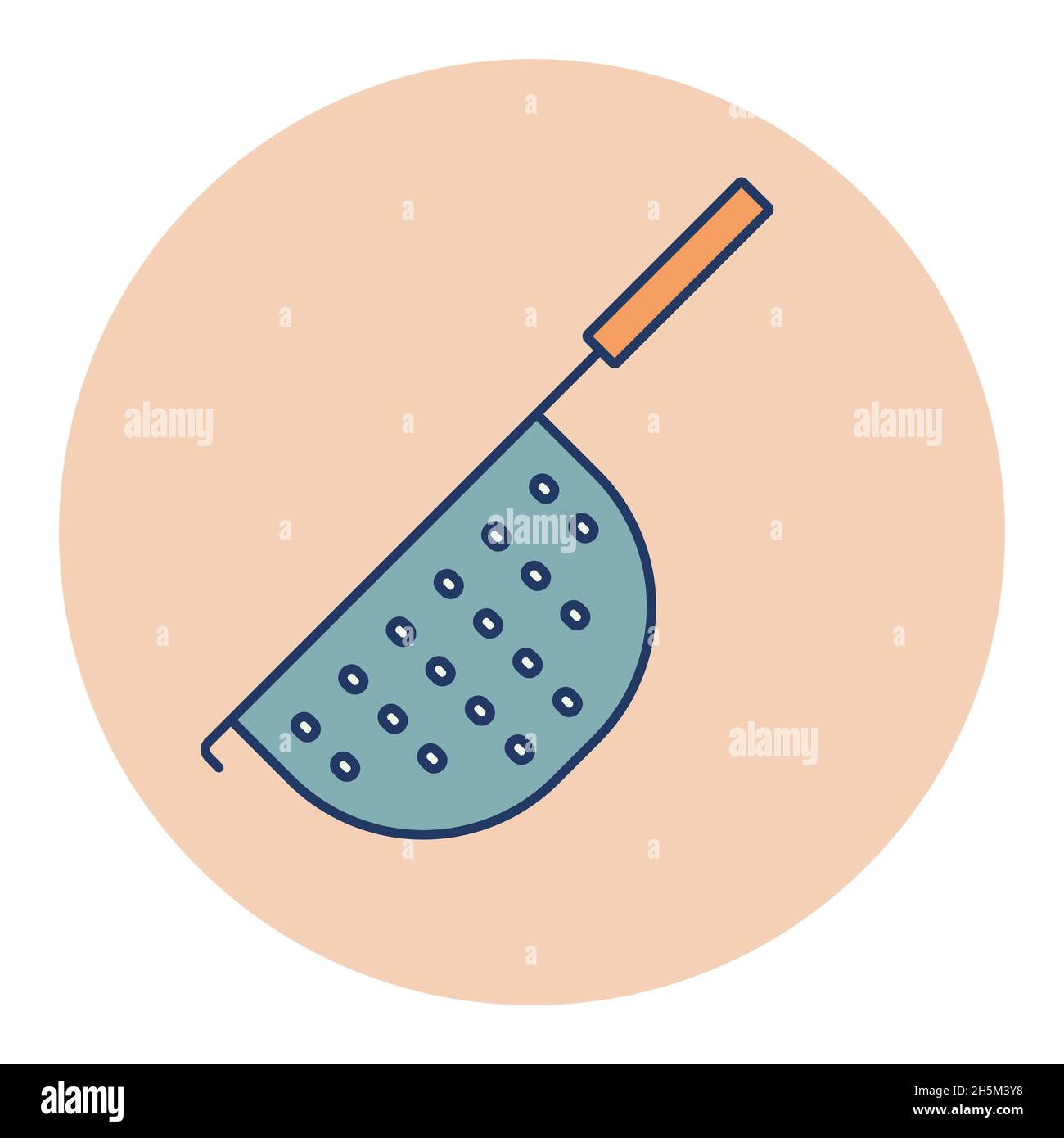 Colander vector color icon. Kitchen appliance. Graph symbol for cooking