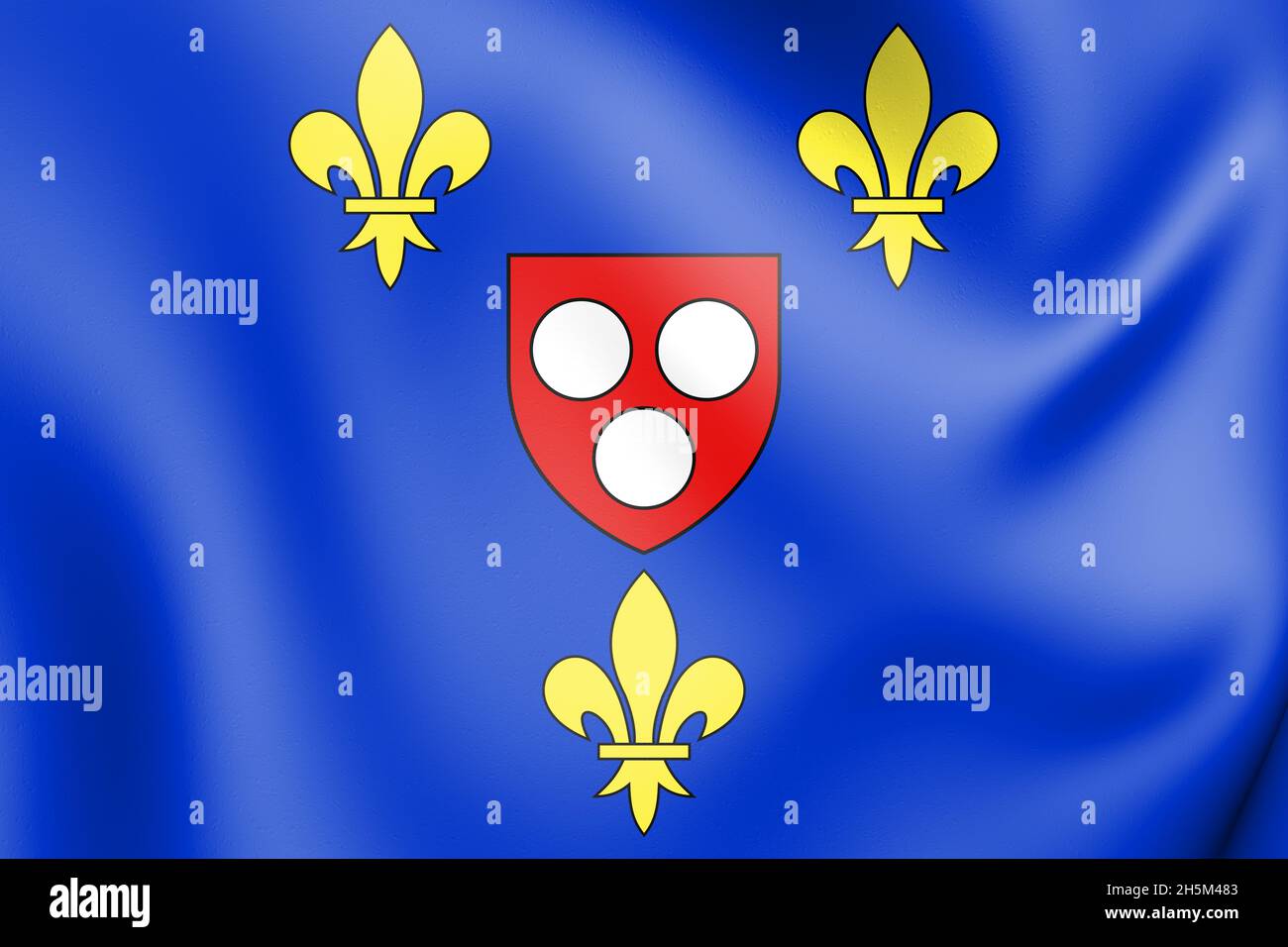 3D Puteaux coat of arms, France. 3D Illustration. Stock Photo