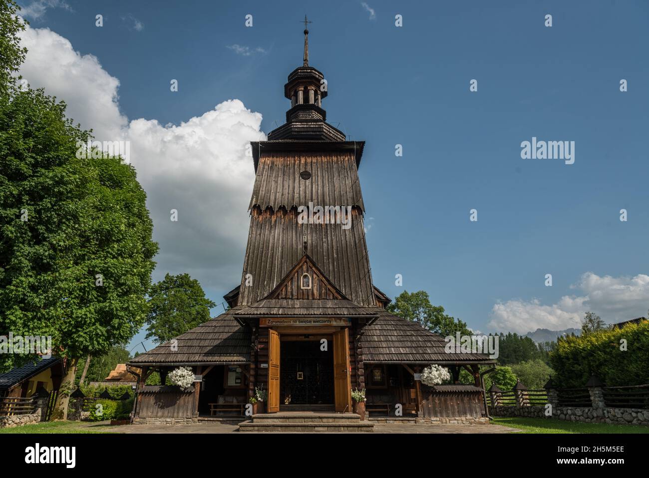 an old wooden chapel in Zakopane Stock Photo