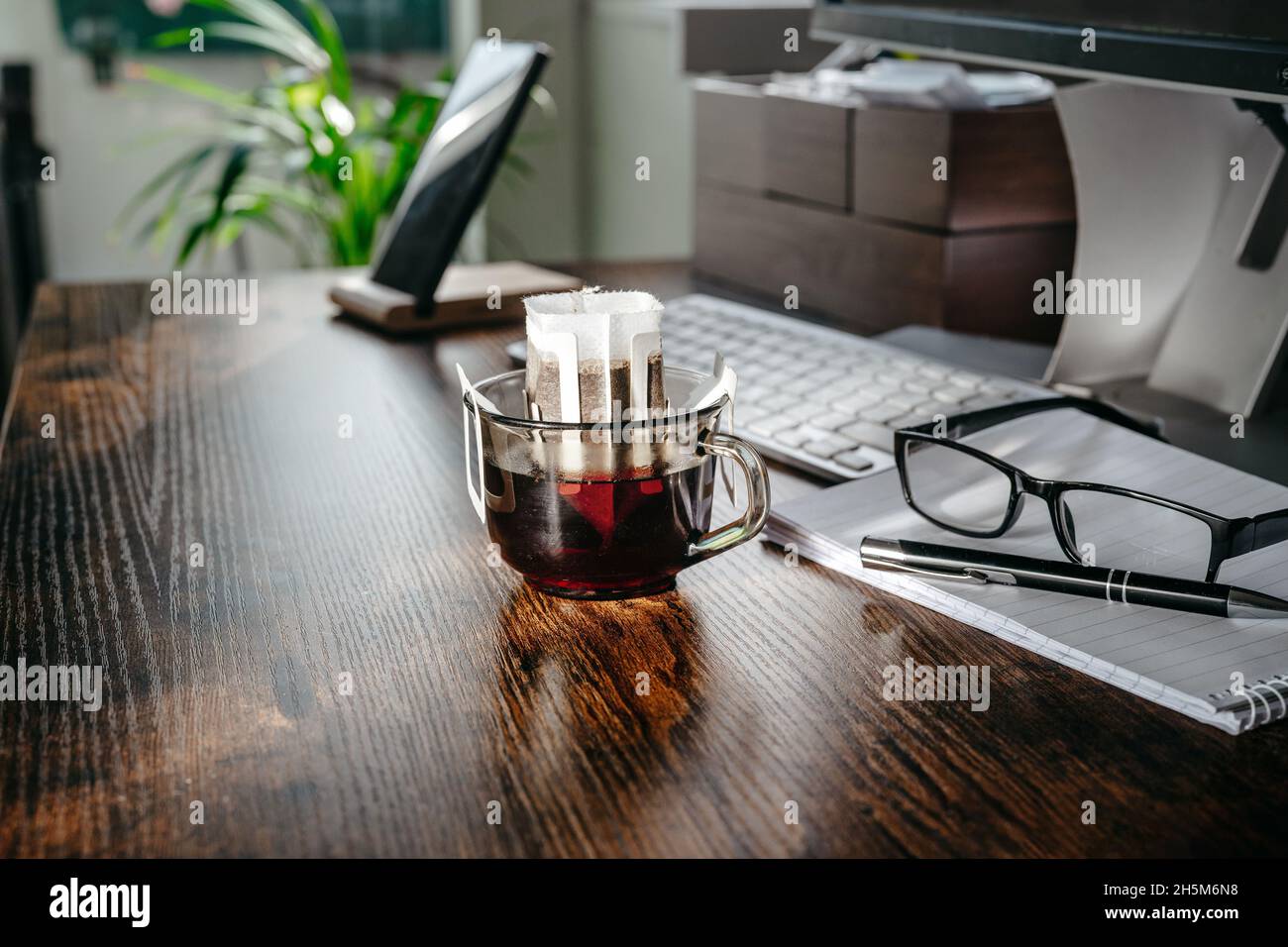 Cup of delicious freshly brewed coffee Stock Photo