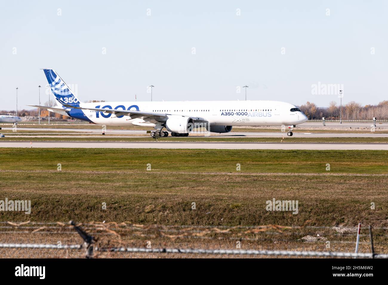 Airbus A350-1000 XWB in Montreal Airport, Pierre-Elliott Trudeau, Quebec, Canada Stock Photo
