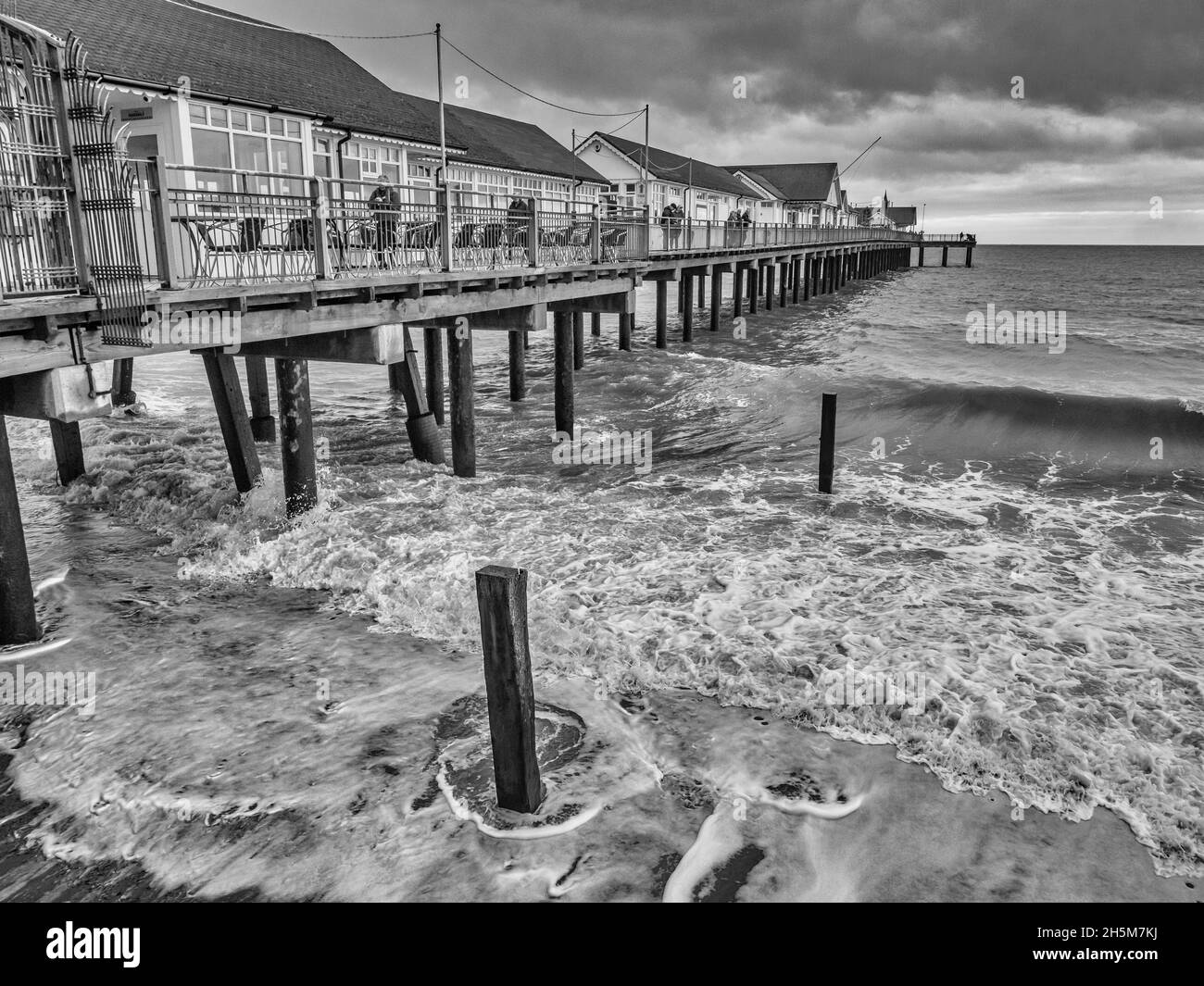 This is Southwold Pier at the coastal resort town of Southwold in the county of Suffolk of East Anglia in Southwest England Stock Photo