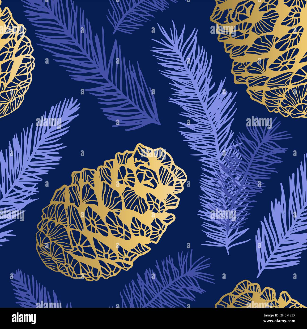 Christmas season seamless pattern illustration of winter pine tree ...