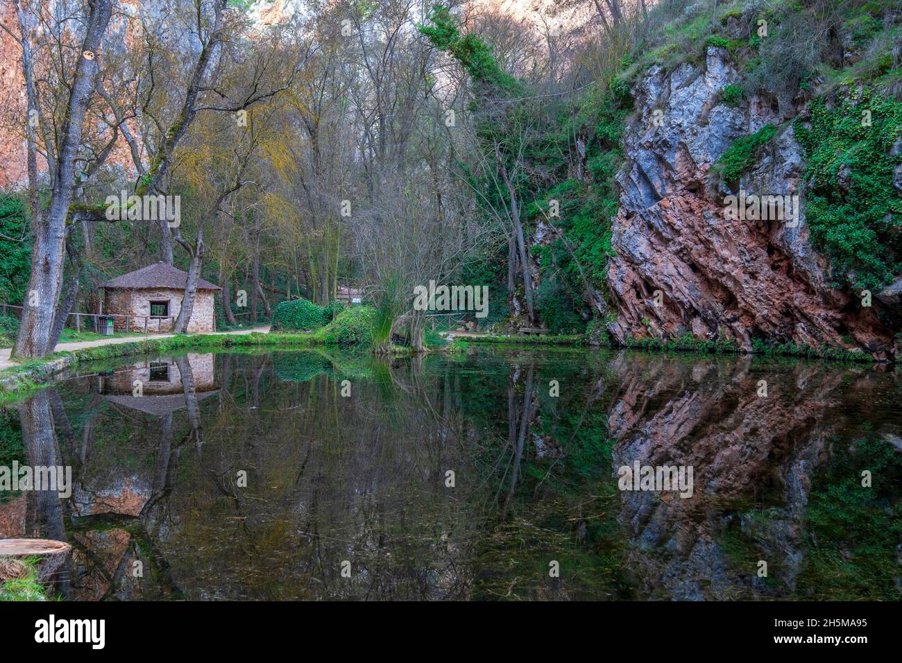 Waterfall in the Monasterio de Piedra (Piedra Monastery) park, Saragossa, Aragon, Spain Stock Photo