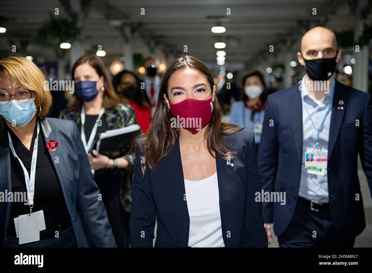 Glasgow, UK. 10th Nov, 2021. Glasgow, Scotland, UK. 10 November 2021PICTURED: Alexandria Ocasio-Cortez United States Representative seen in between meetings at the COP26 Climate Change Conference. Alexandria Ocasio-Cortez, also known by her initials AOC, is an American politician and activist. She has served as the U.S. Representative for New York's 14th congressional district since 2019, as a member of the Democratic Party. Credit: Colin Fisher/Alamy Live News Stock Photo
