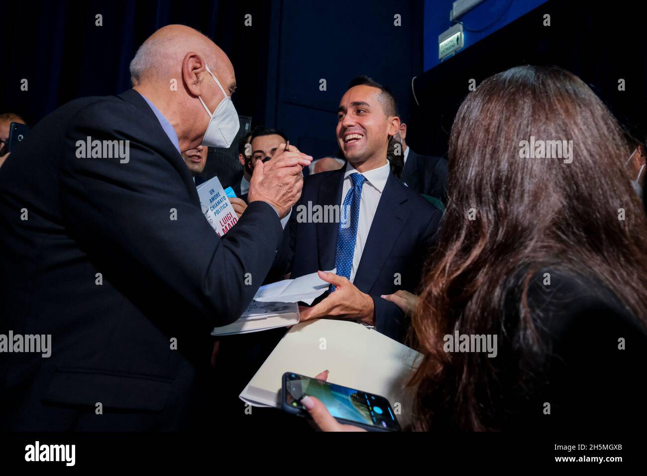Luigi Di Maio, Minister for Foreign Affairs and International Cooperation during the signing of his book Un Amore Chiamato Politica (A Love Called Politics) on stage at the Cinema Teatro Gloria in Pomigliano d'Arco, his hometown. Stock Photo
