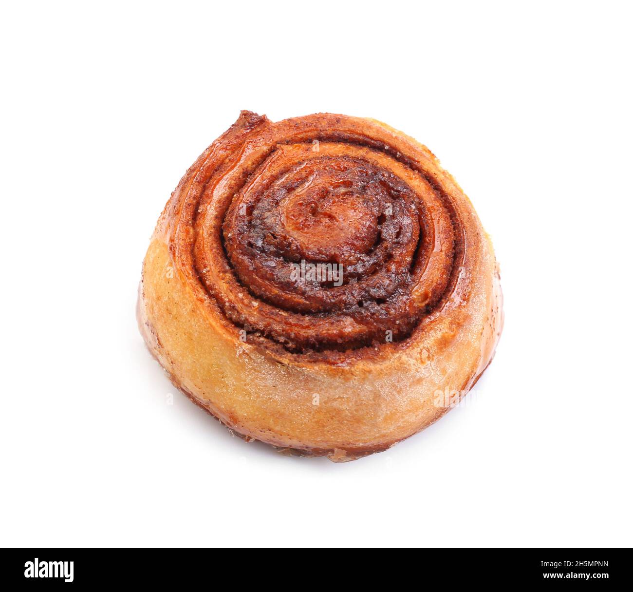 Delicious cinnamon roll on white background Stock Photo - Alamy