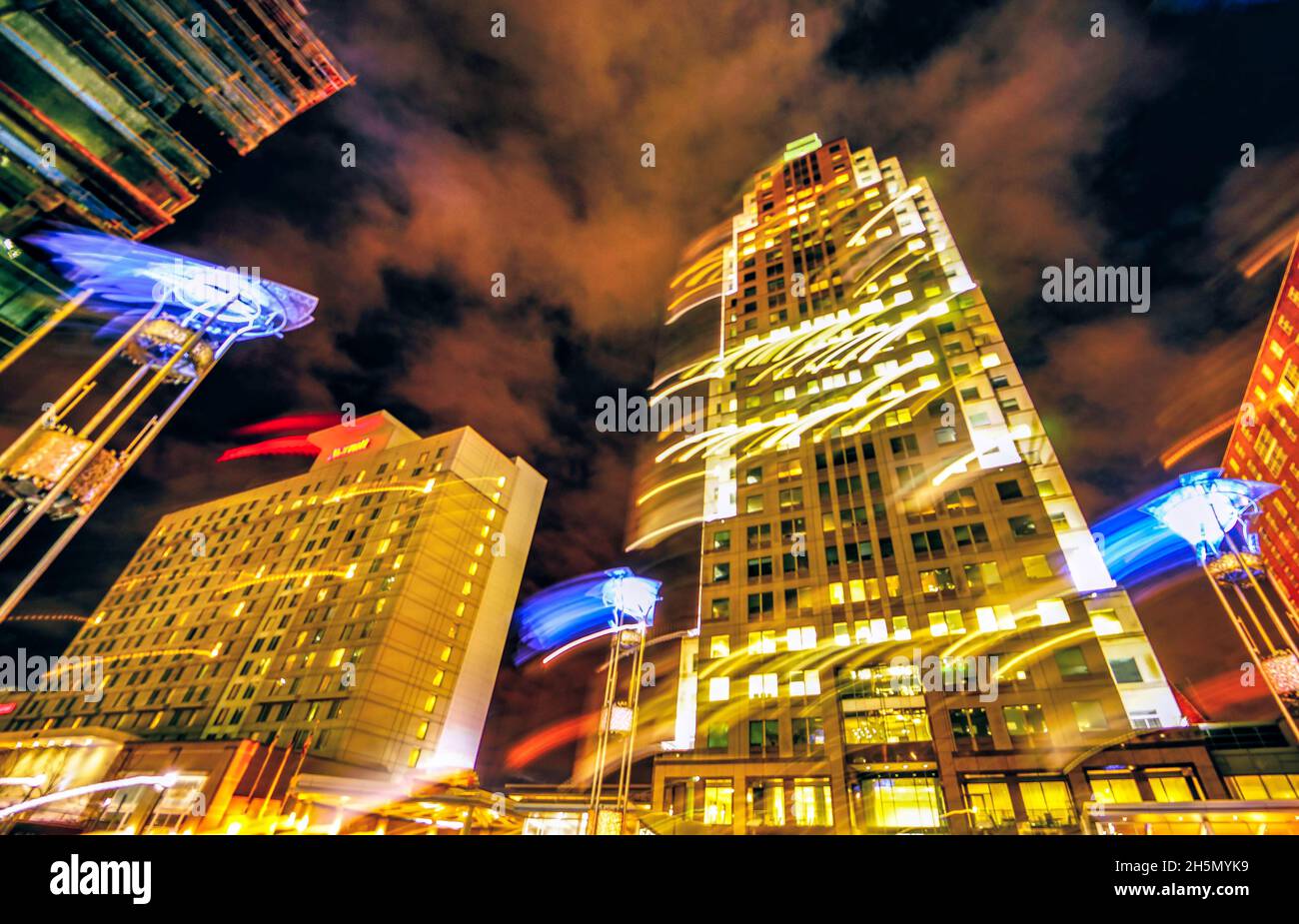 Downtown Raleigh Nightscape shakeup Stock Photo