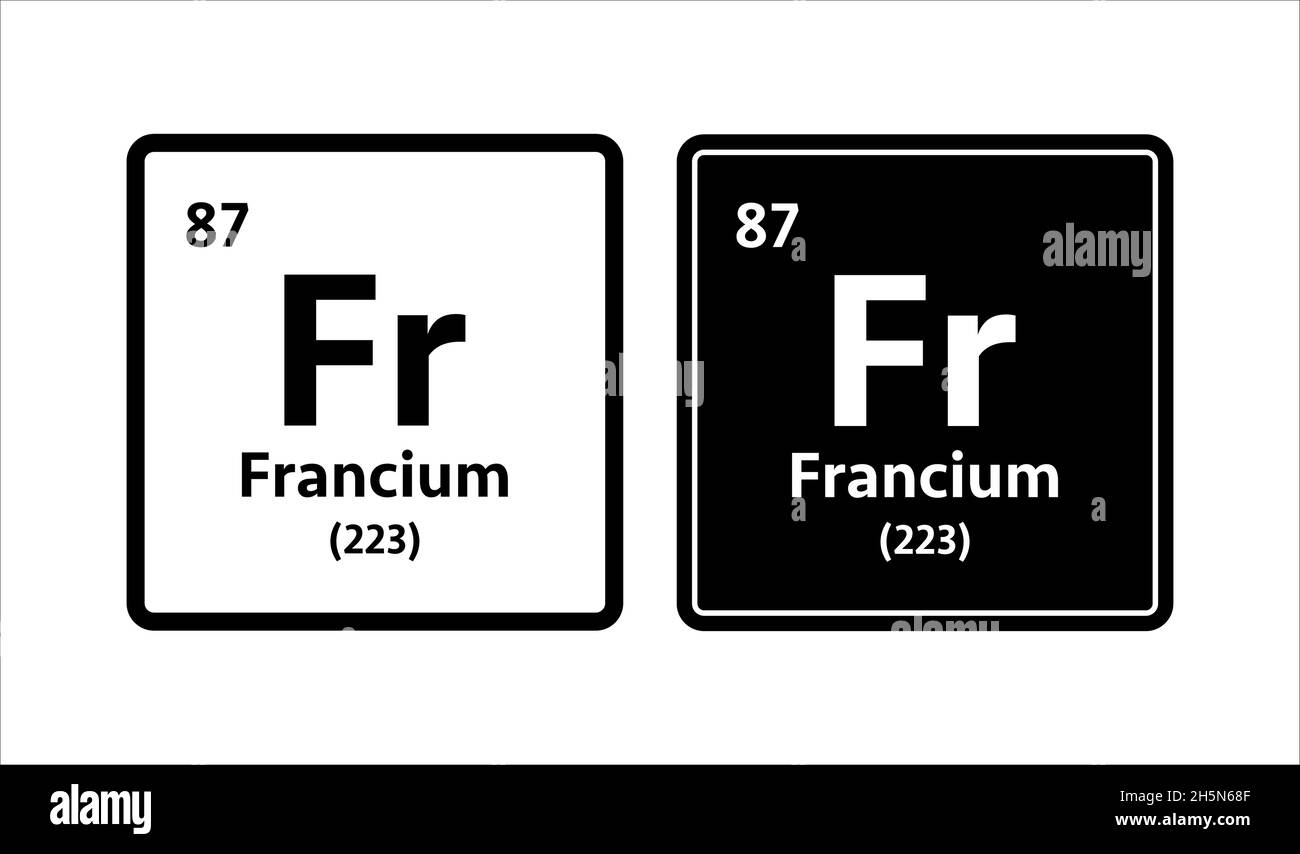 Francium symbol. Chemical element of the periodic table. Vector stock illustration Stock Vector