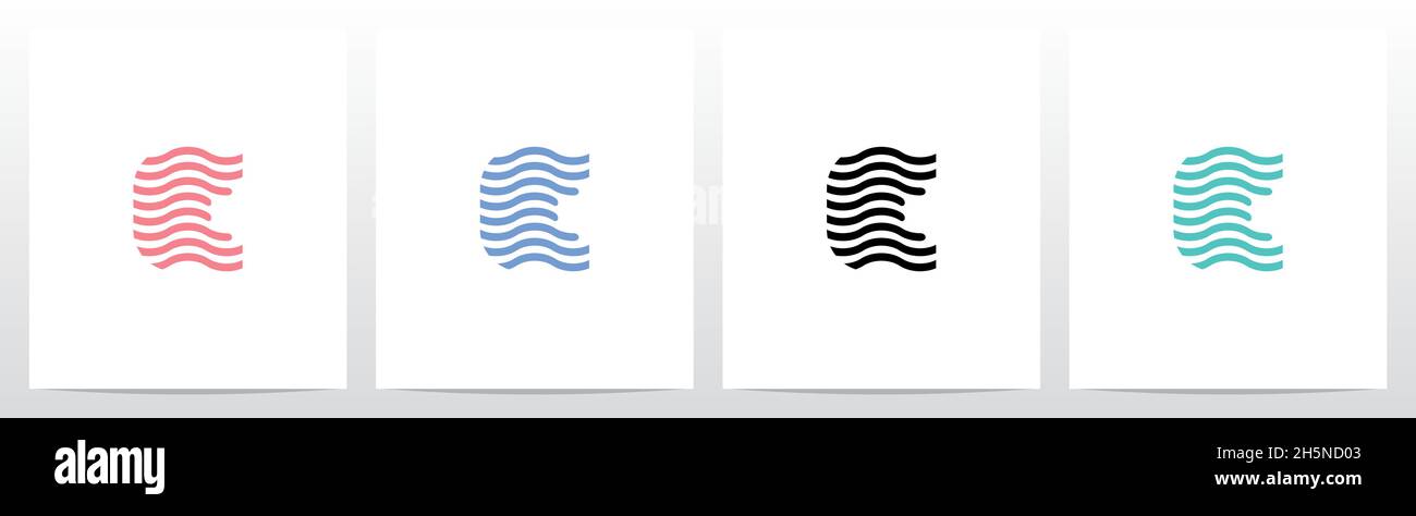 Wavy Lines Forming Letter Logo Design C Stock Vector Image & Art - Alamy