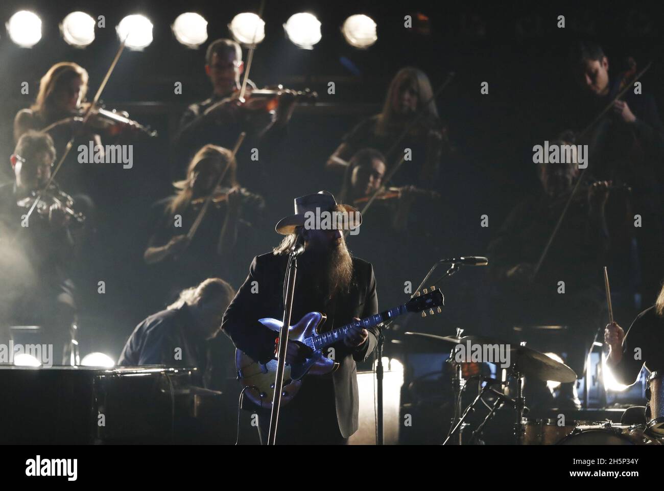 Nashville, United States. 10th Nov, 2021. Chris Stapleton performs at the 55th Annual CMA Awards at Bridgestone Arena in Nashville, Tennessee on Wednesday, November 10, 2021. Photo by John Angelillo/UPI Credit: UPI/Alamy Live News Stock Photo