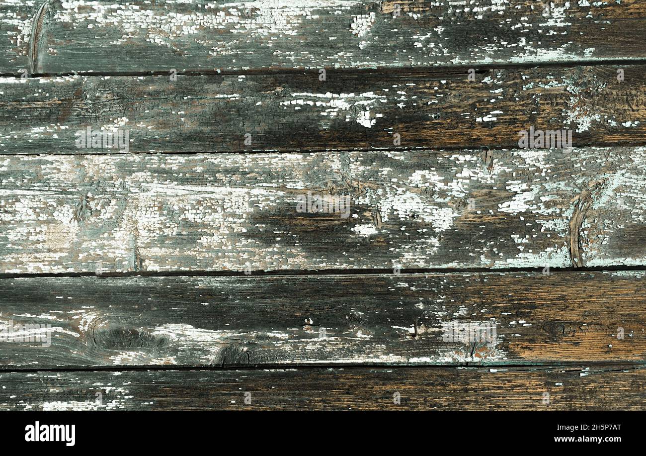 Blue Crack Background. Painted Timber Surface. Stock Photo