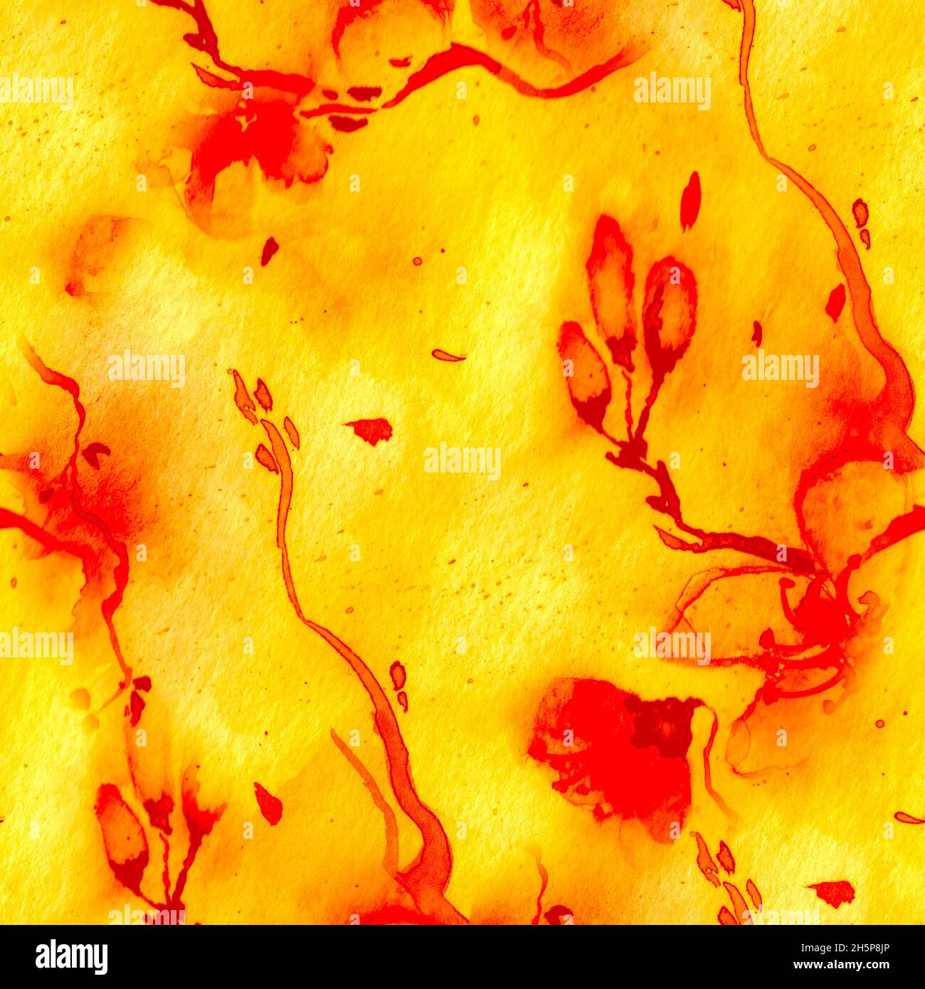 Watercolor Japanese Flower Painting. Cherry Leaf Stock Photo Alamy