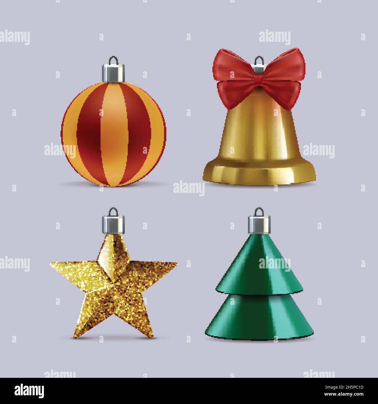 realistic christmas element collection vector design illustration Stock Vector