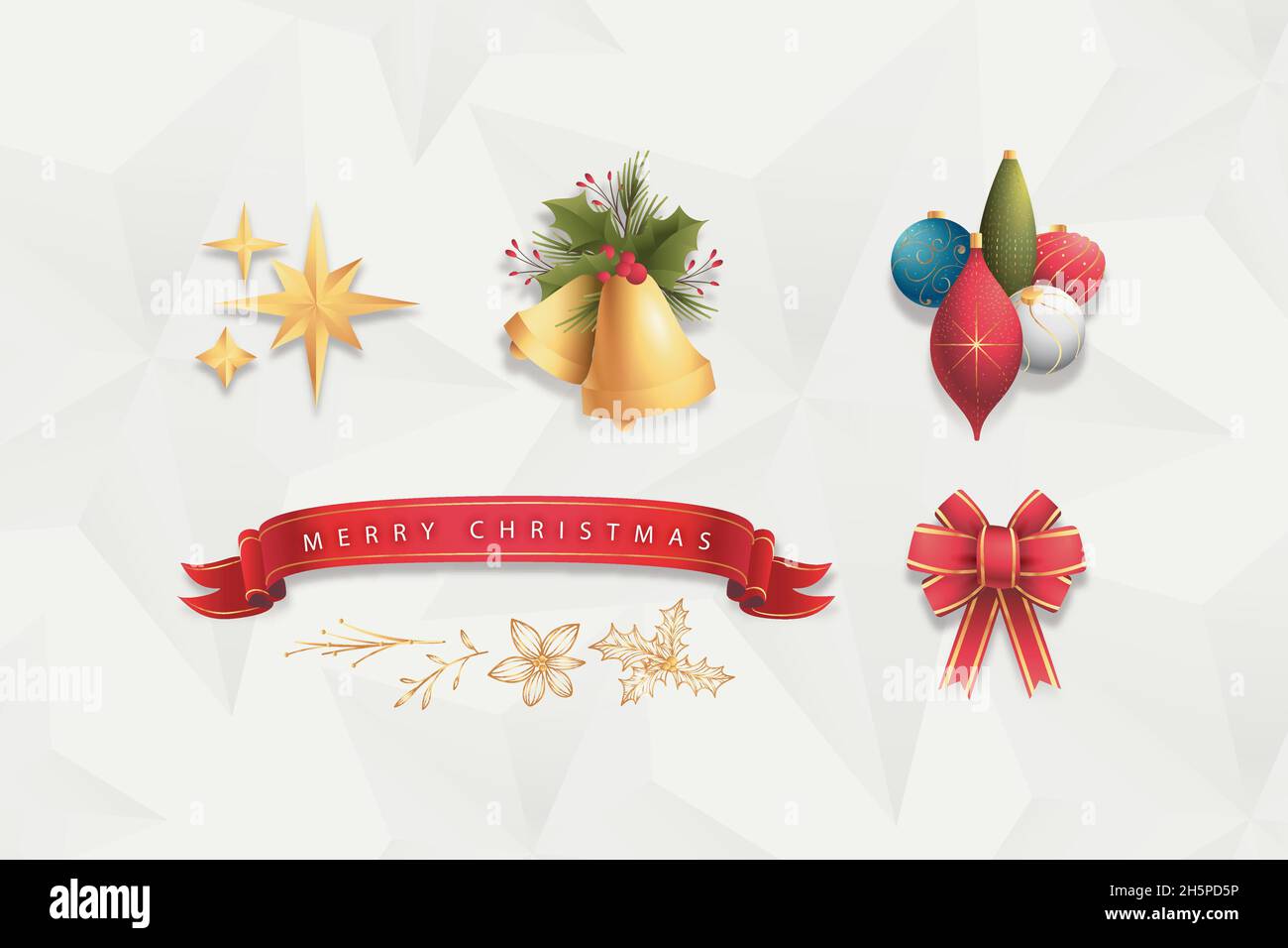 flat christmas element collection vector design illustration Stock ...