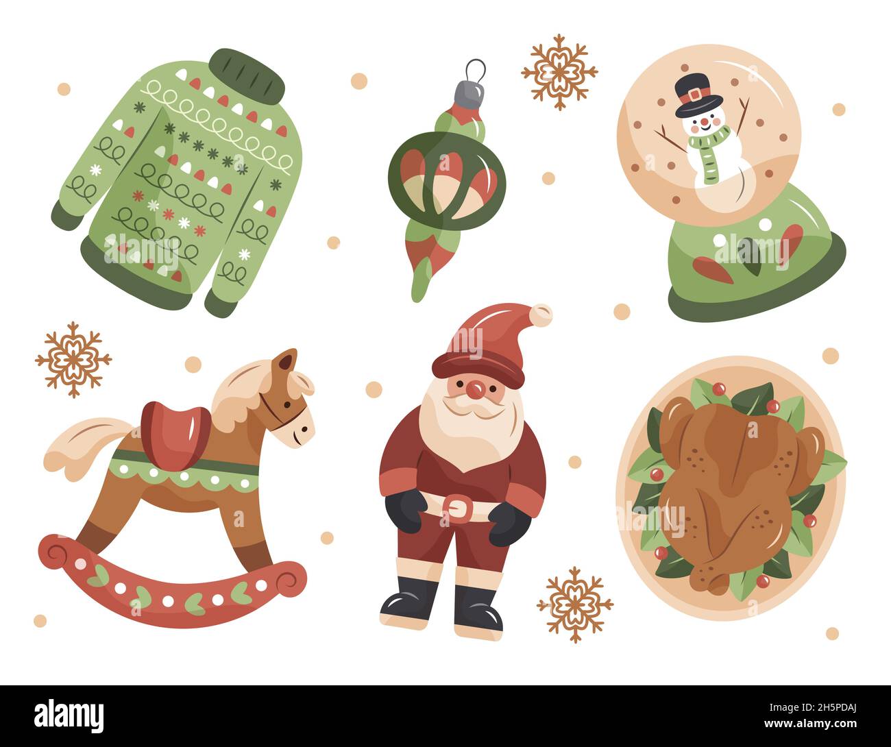 hand drawn christmas element collection vector design illustration ...