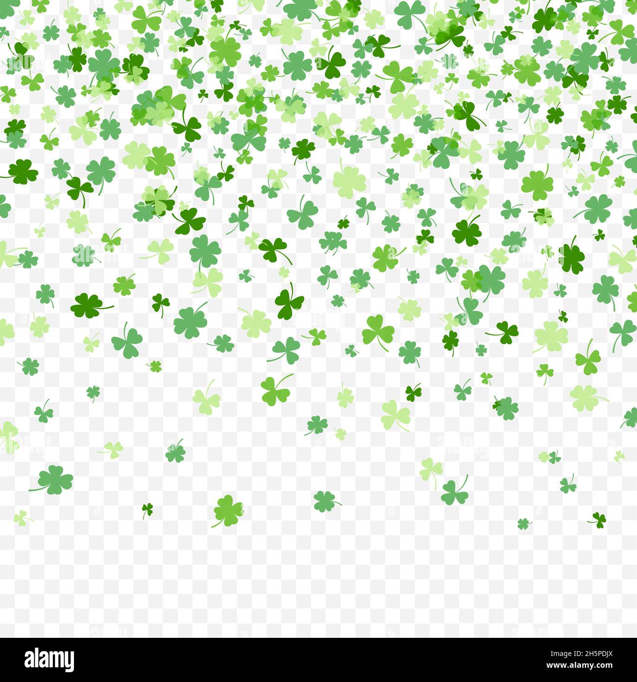 Shamrock or green clover leaves pattern background flat design vector ...