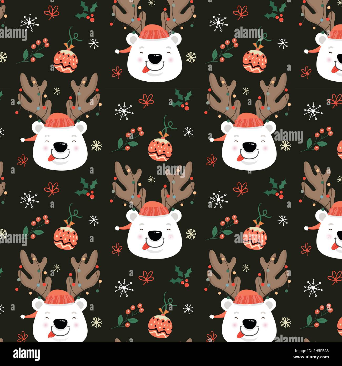 funny christmas pattern vector design illustration Stock Vector