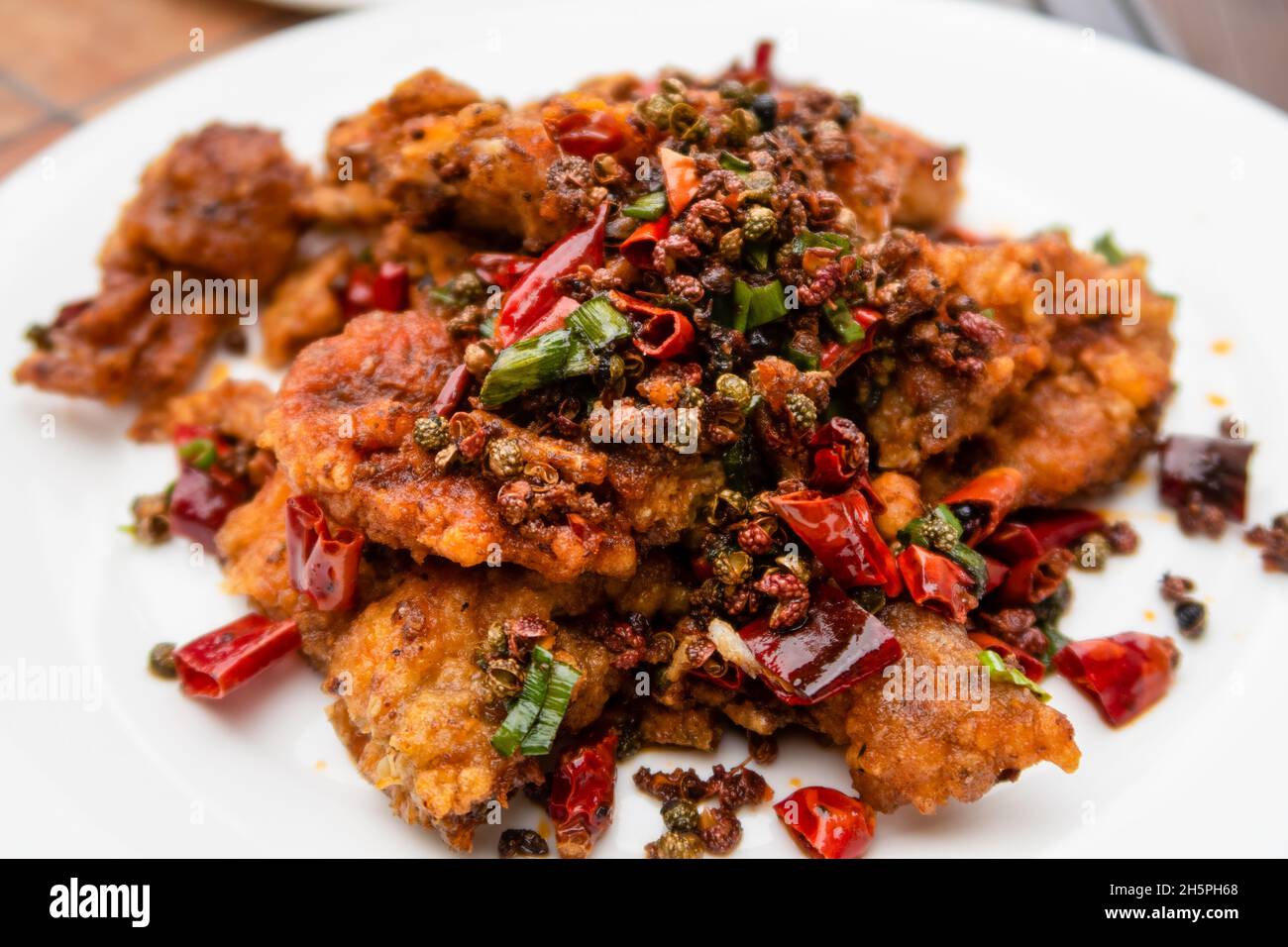 Salt and pepper chilli soft shell crab, close up Stock Photo