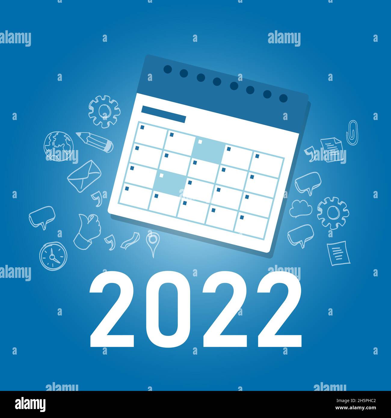 2022 calendar agenda target planning schedule of next new year reminder in business Stock Vector