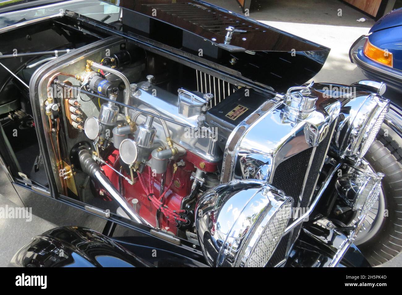 MG engine at Ellerslie Concours, NZ Feb 14th 2021 Stock Photo