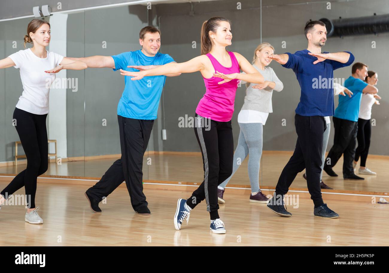 People practicing vigorous dance Stock Photo