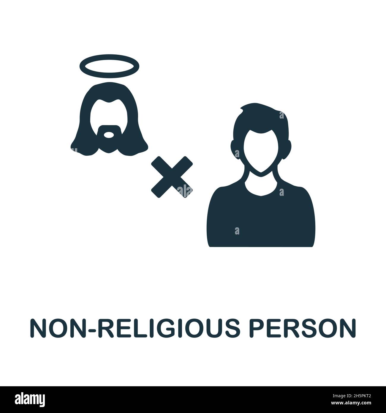 Non-Religious Person icon. Monochrome sign from human rights collection. Creative Non-Religious Person icon illustration for web design, infographics Stock Vector
