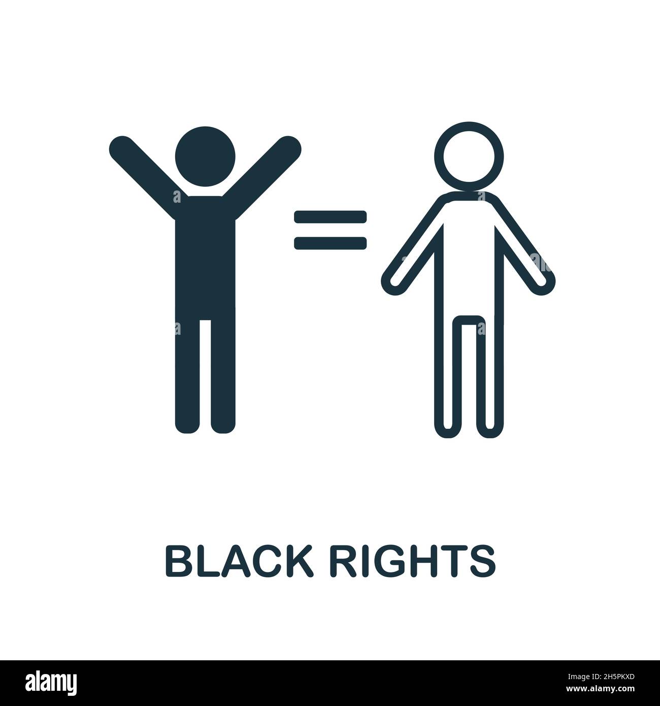 Black Rights icon. Monochrome sign from human rights collection ...