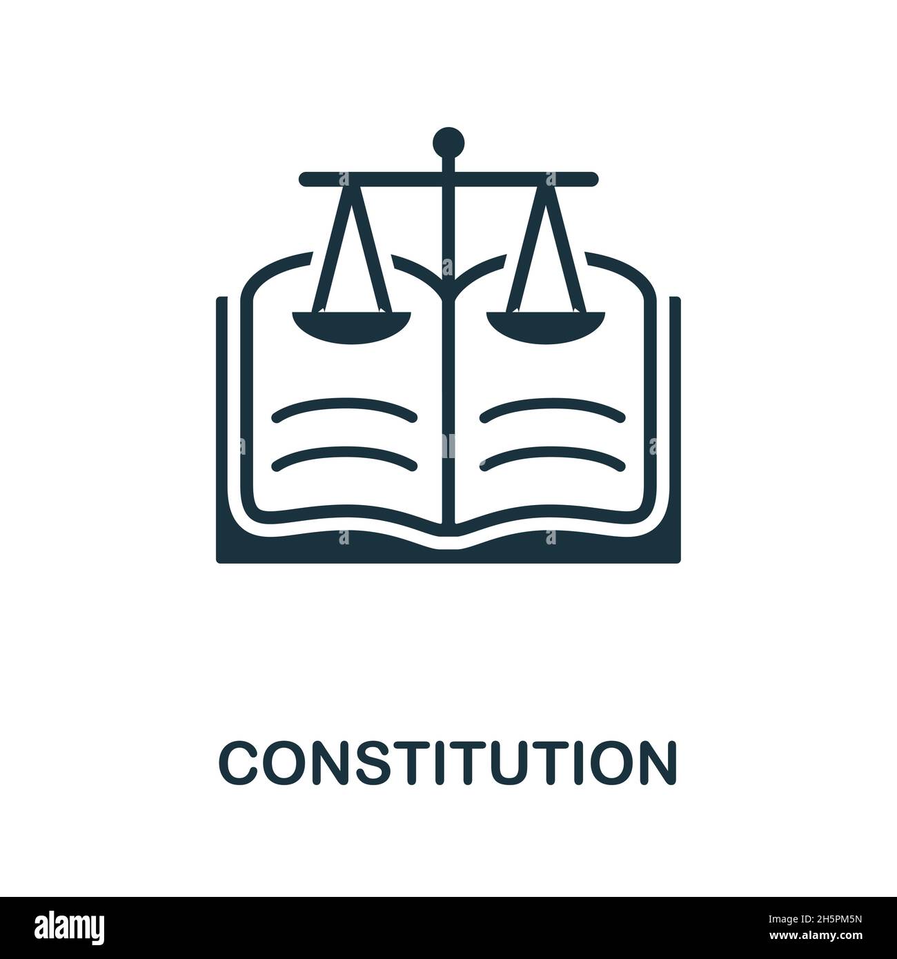 Constitution icon. Monochrome sign from human rights collection. Creative Constitution icon illustration for web design, infographics and more Stock Vector