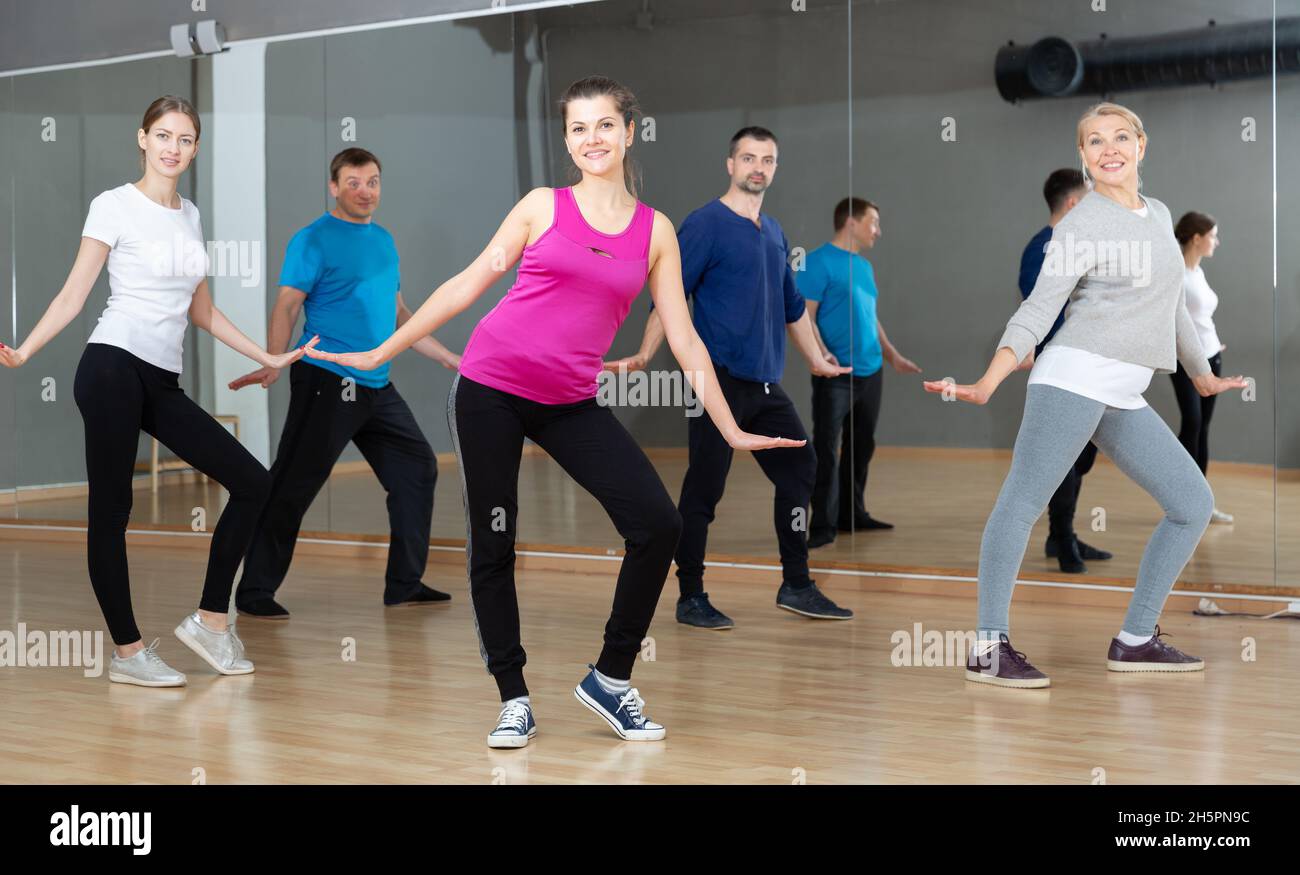People practicing vigorous dance Stock Photo