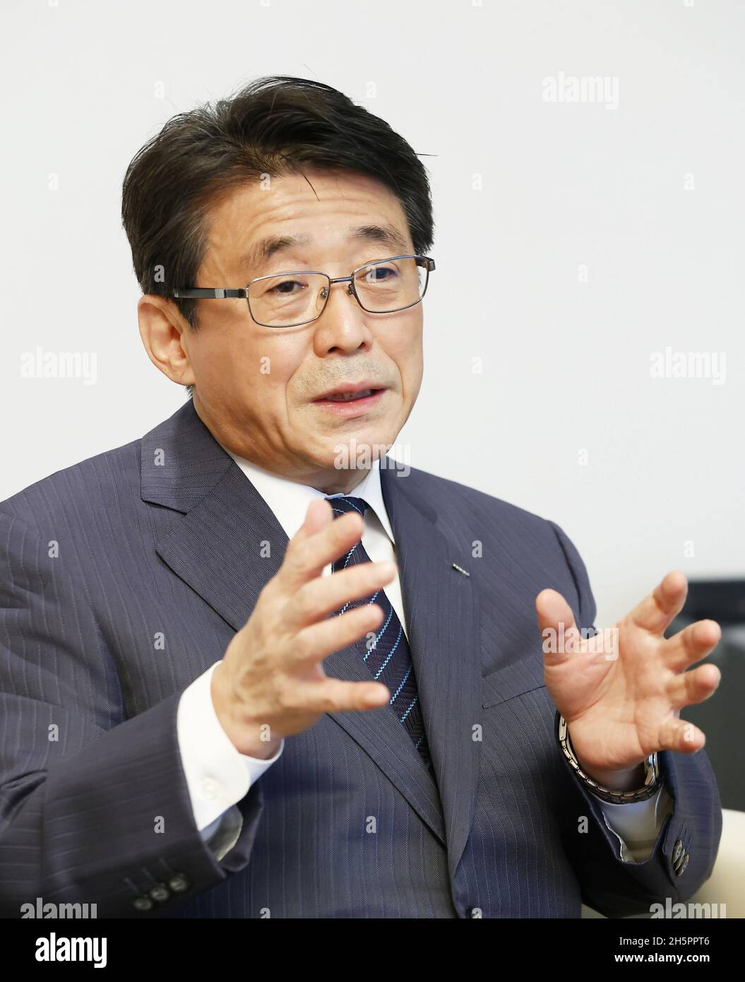 Shinya Katanozaka, president and CEO of ANA Holdings Inc., gives an ...