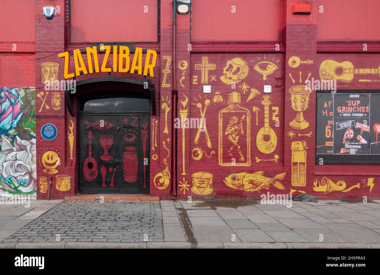 Outside Zanzibar music club in Liverpool City Centre Stock Photo