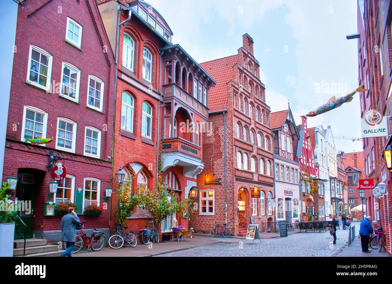 LUNEBURG, GERMANY - NOVEMBER 20, 2019: Altstadt of Luneburg with its medieval houses and narrow old streets is a pearl of Lower Saxony Stock Photo