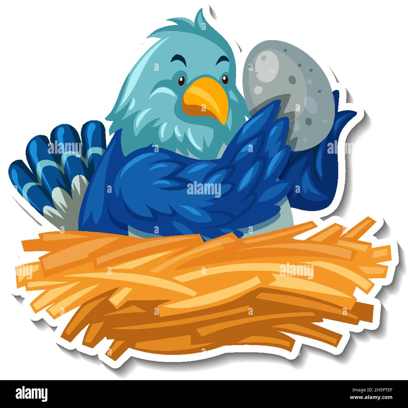 Mother bird with her egg in the nest illustration Stock Vector Image ...