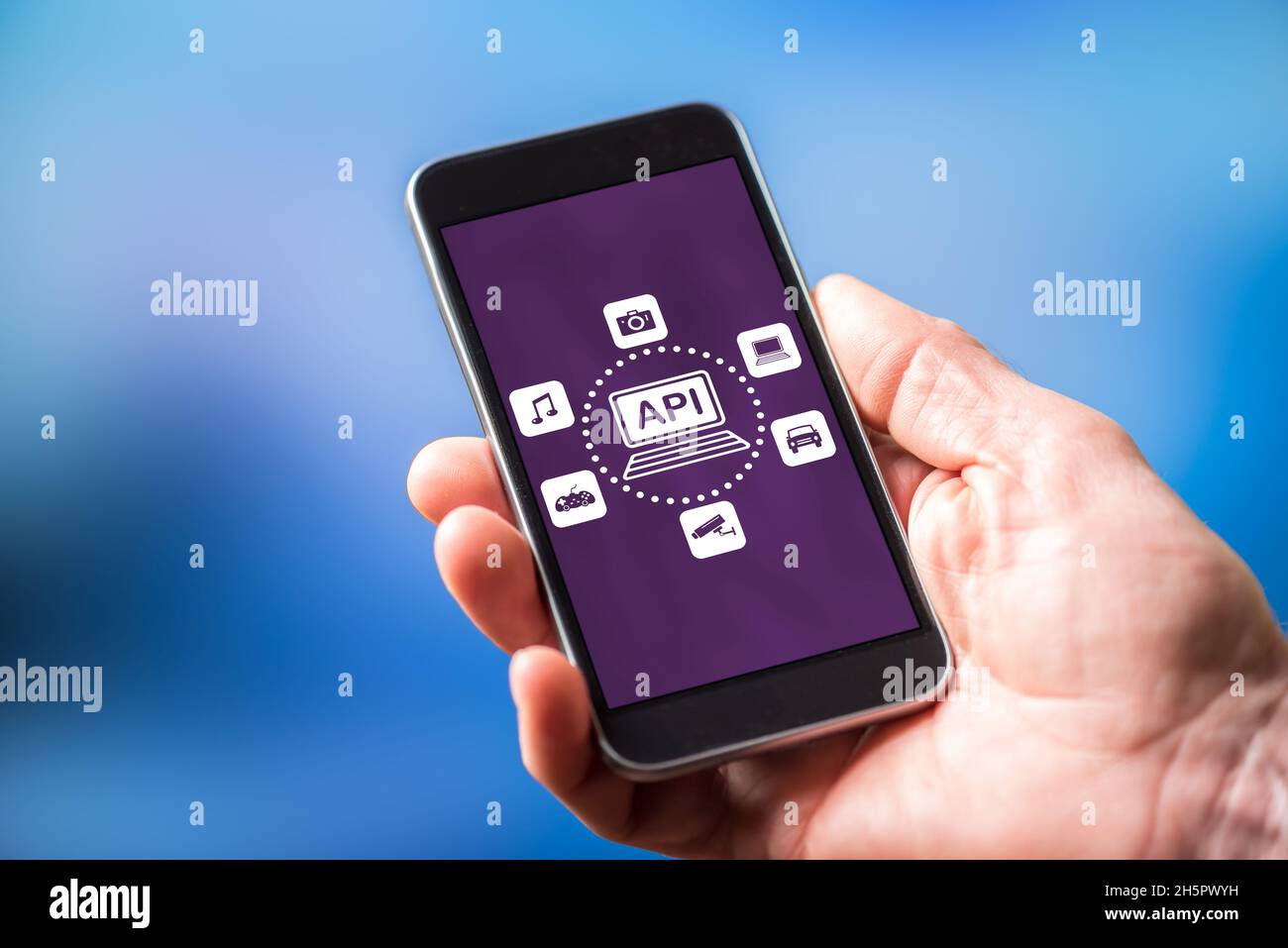 Smartphone screen displaying an api concept Stock Photo - Alamy