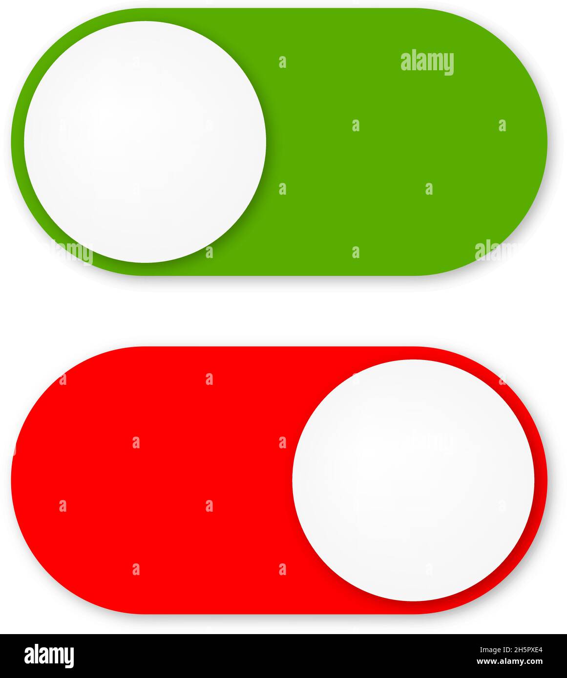 red and green buttons on off with shadow, vector Stock Vector Image ...