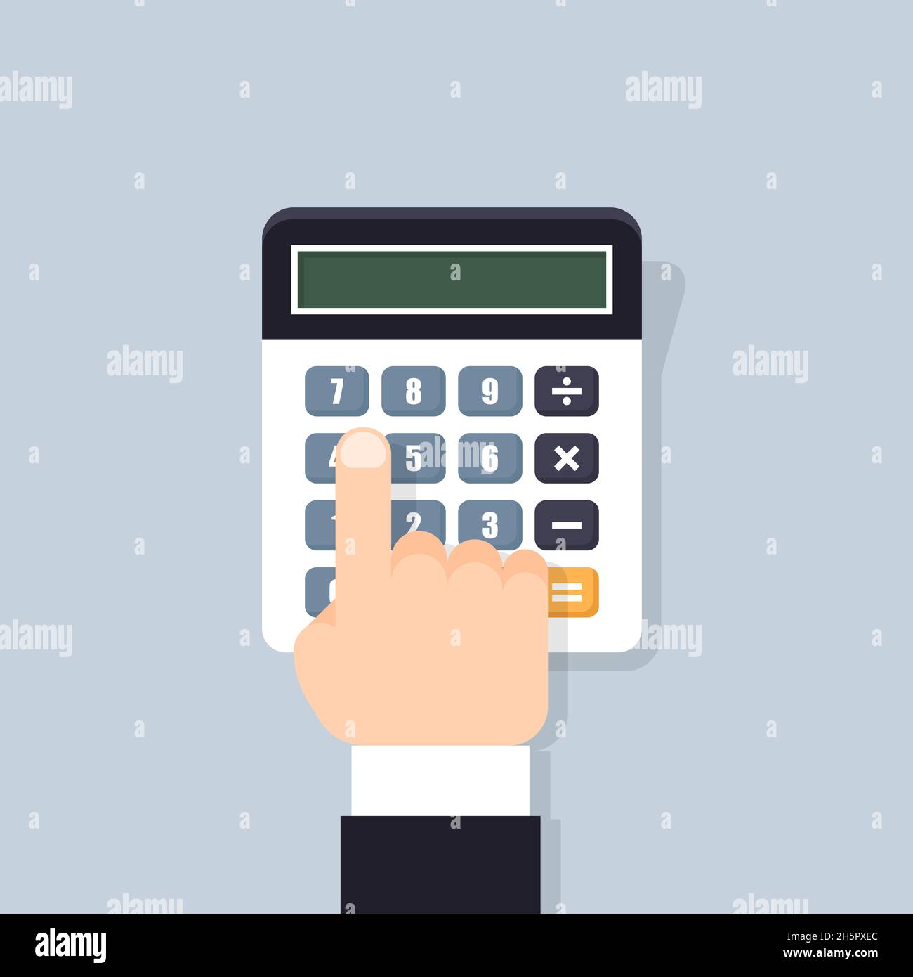 Calculator flat vector isolated illustration, math calculation modern