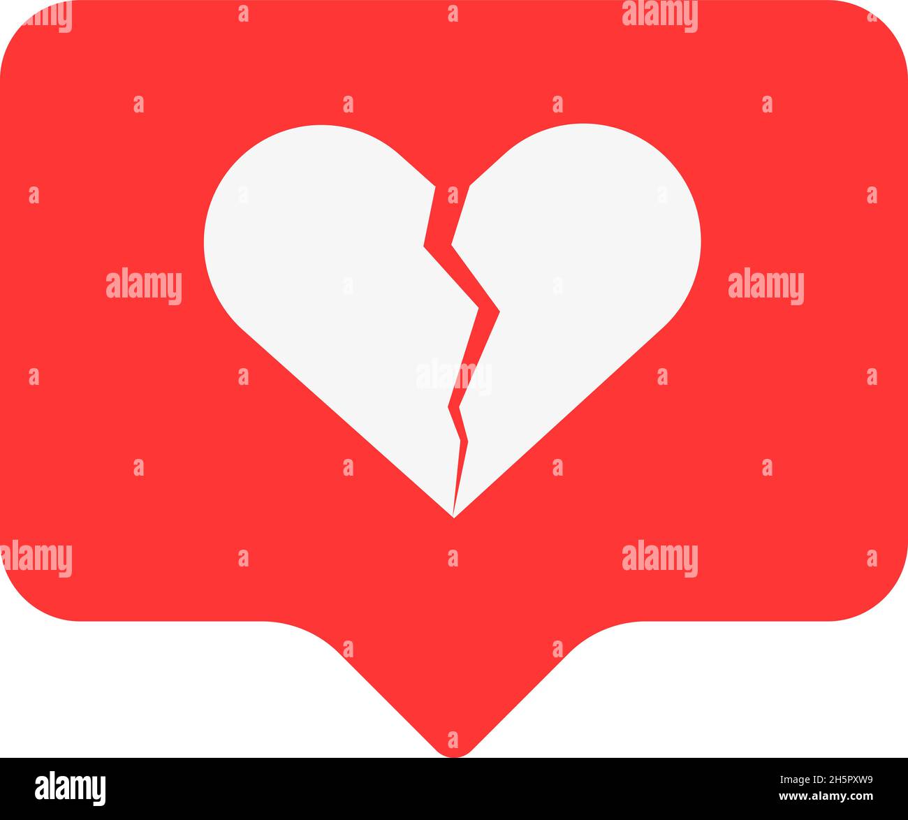 broken heart like in flat style, vector illustration Stock Vector Image ...