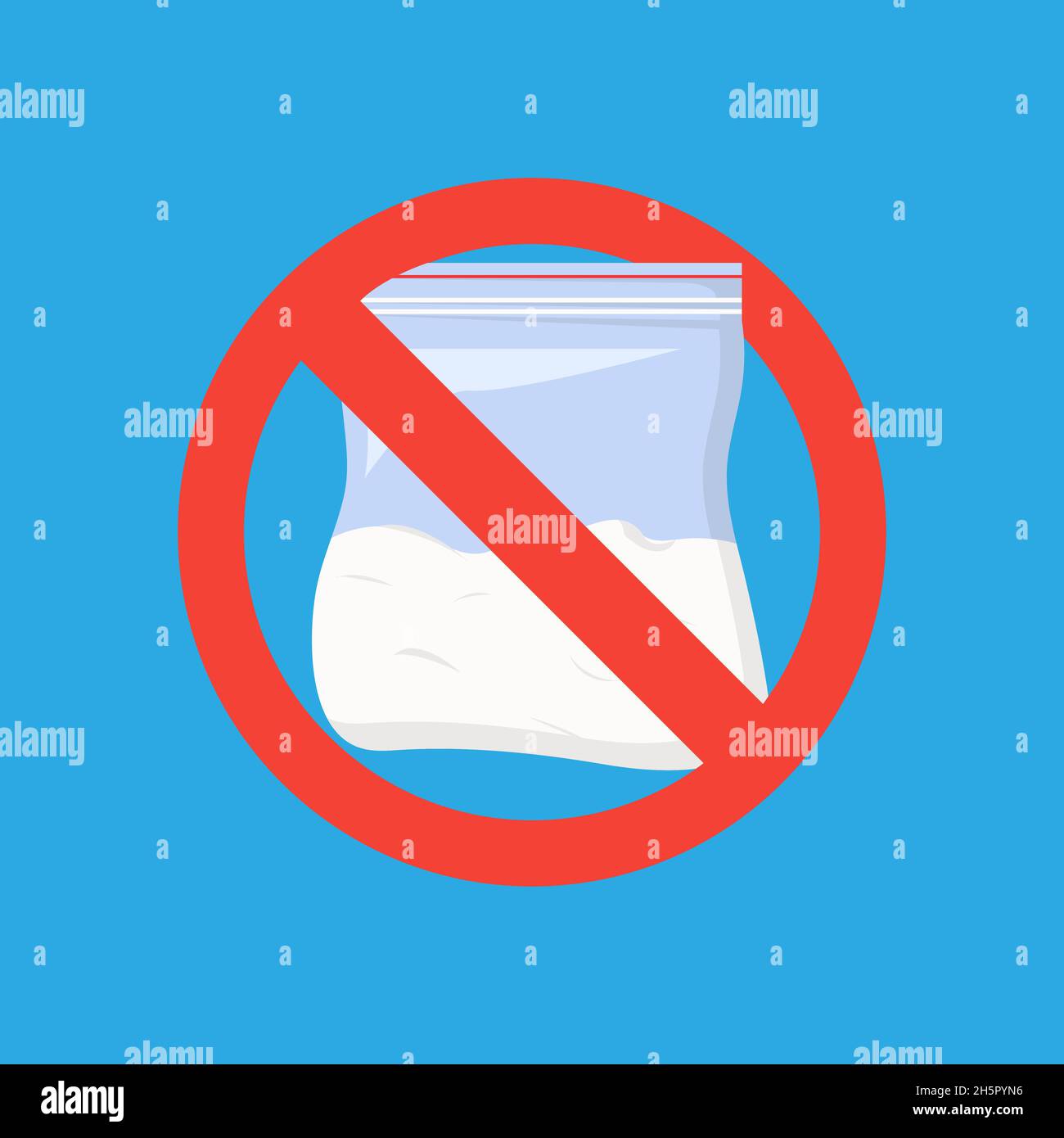 No Drugs, no cocaine drug ban in flat Stock Vector