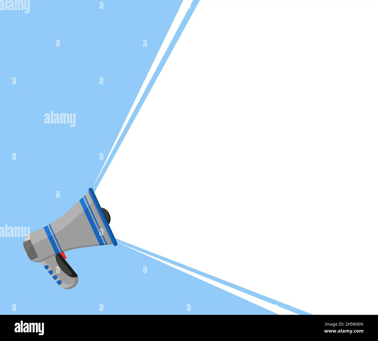 megaphone blue background with space for your text Stock Vector