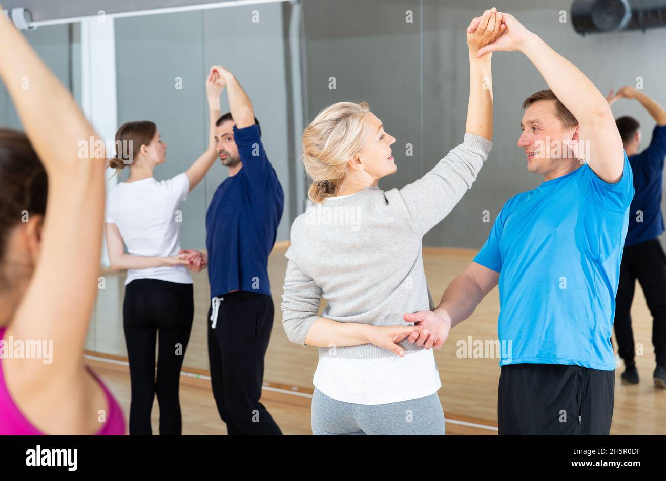 Mature woman learning to dance kizomba Stock Photo Alamy